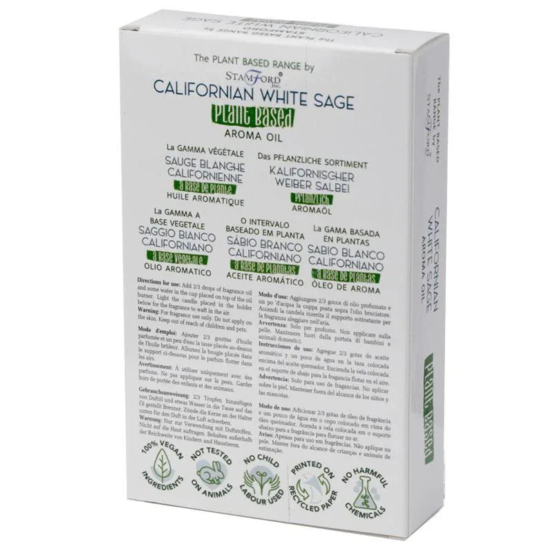 Aceite Aromático a Base de Plantas - Salvia Blanca Californiana 10ml - Ornare Living