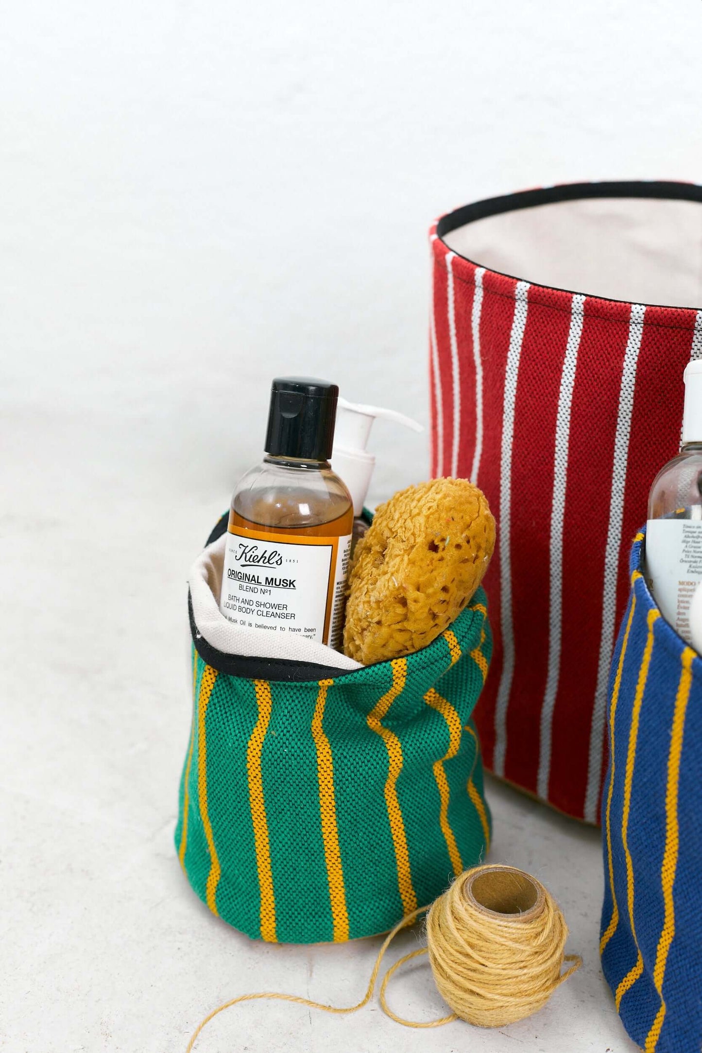 Cestos Decorativos Rayas Granada Algodón