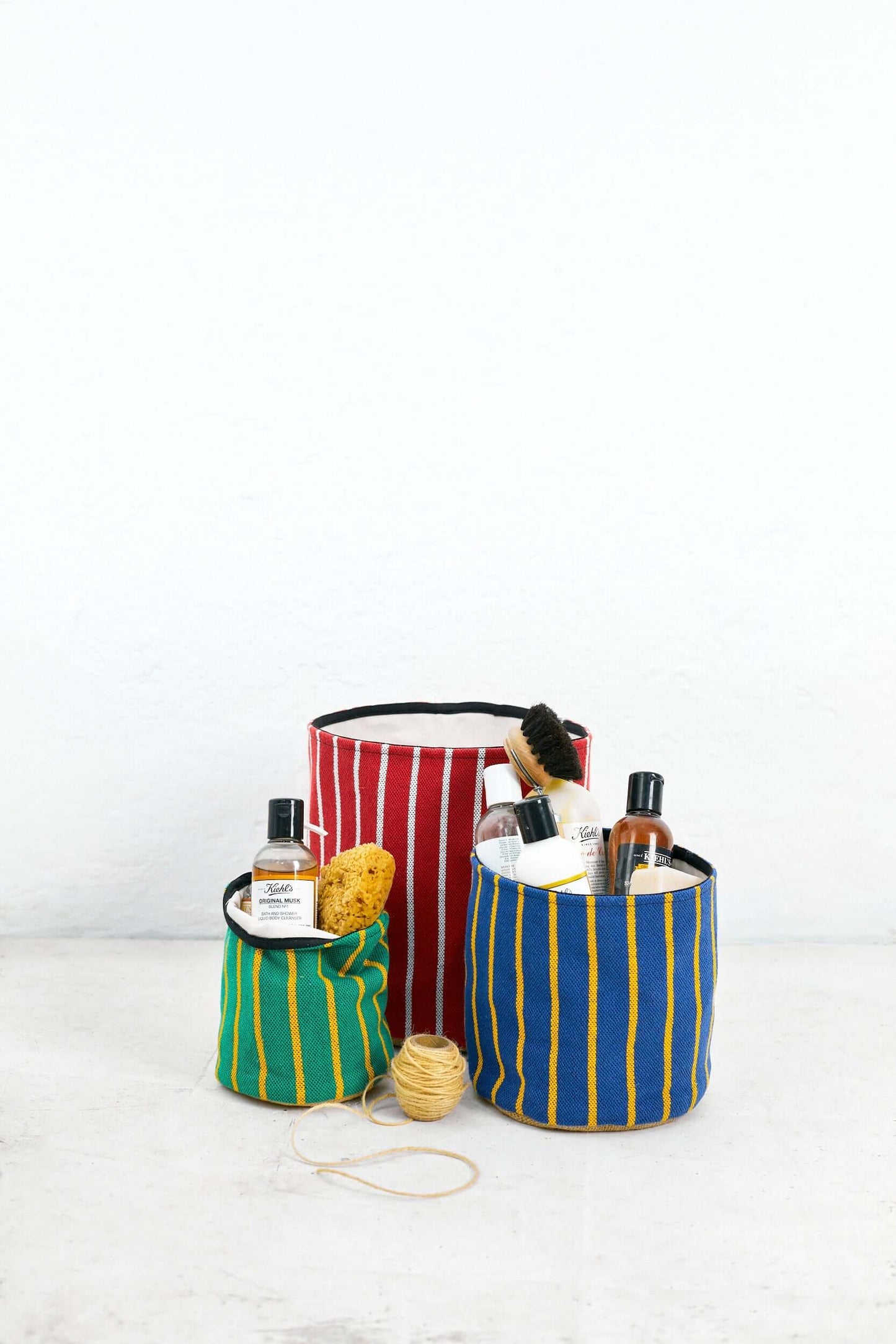 Cestos Decorativos Rayas Granada Algodón