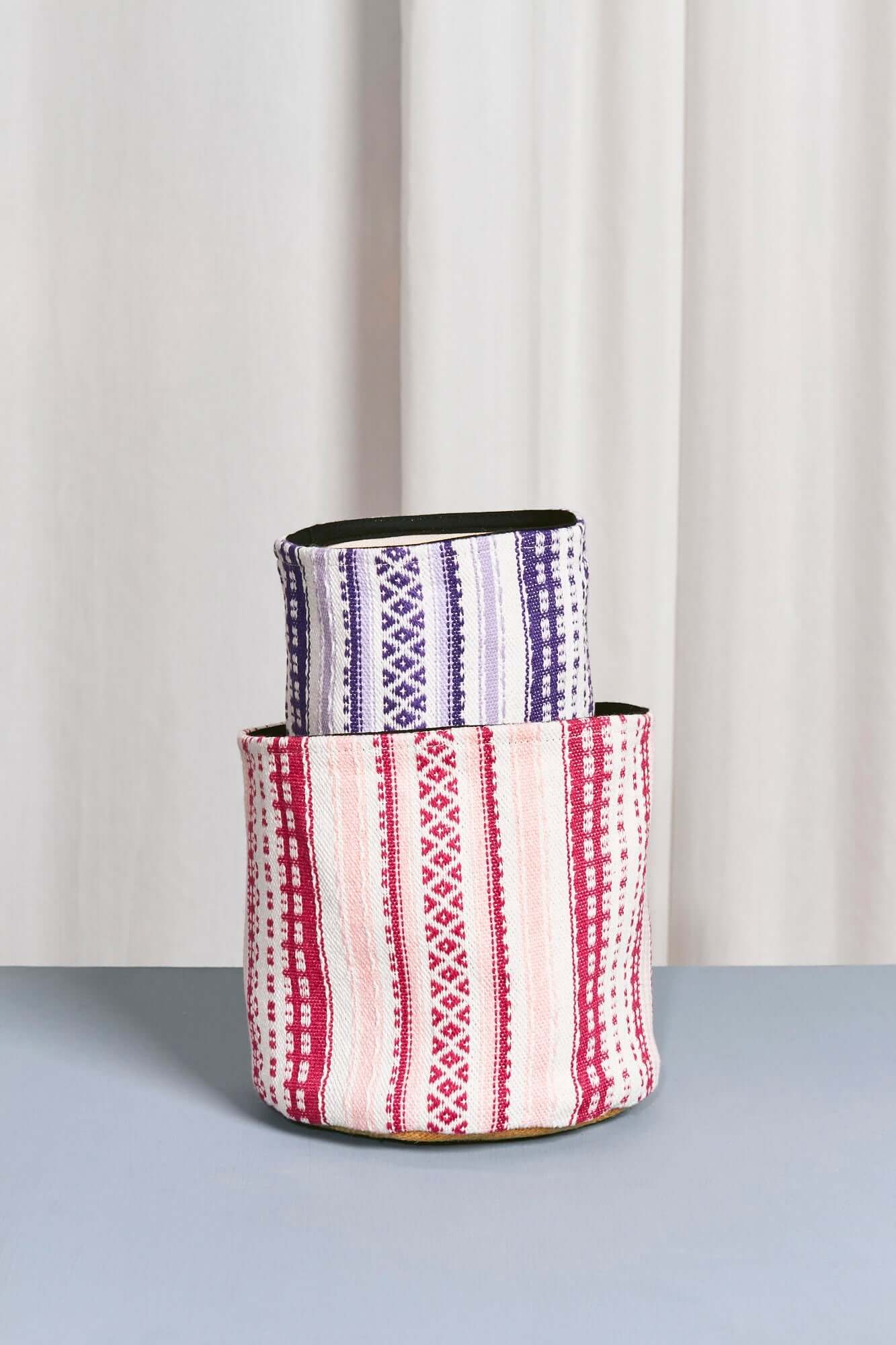 Cesto alpujarra rosa y malva