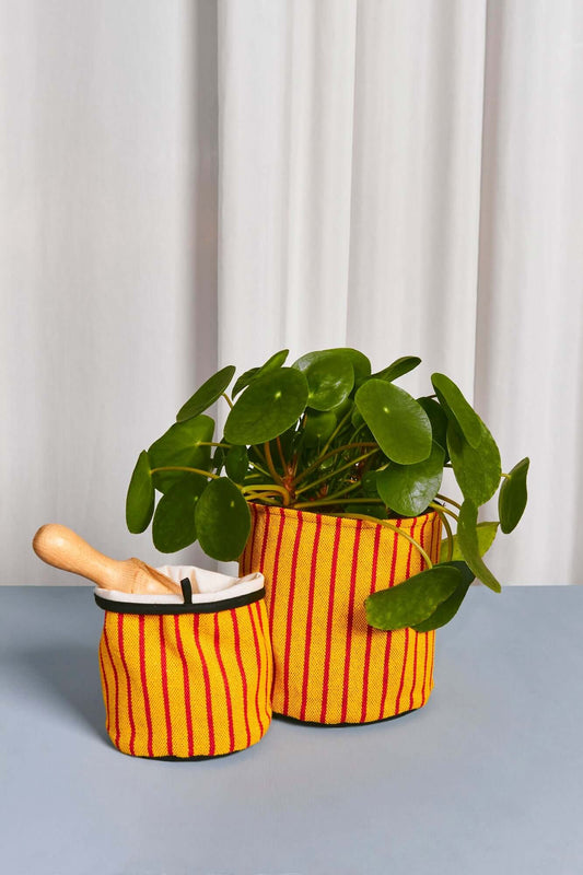 Cesto loneta estribera rojo y amarillo