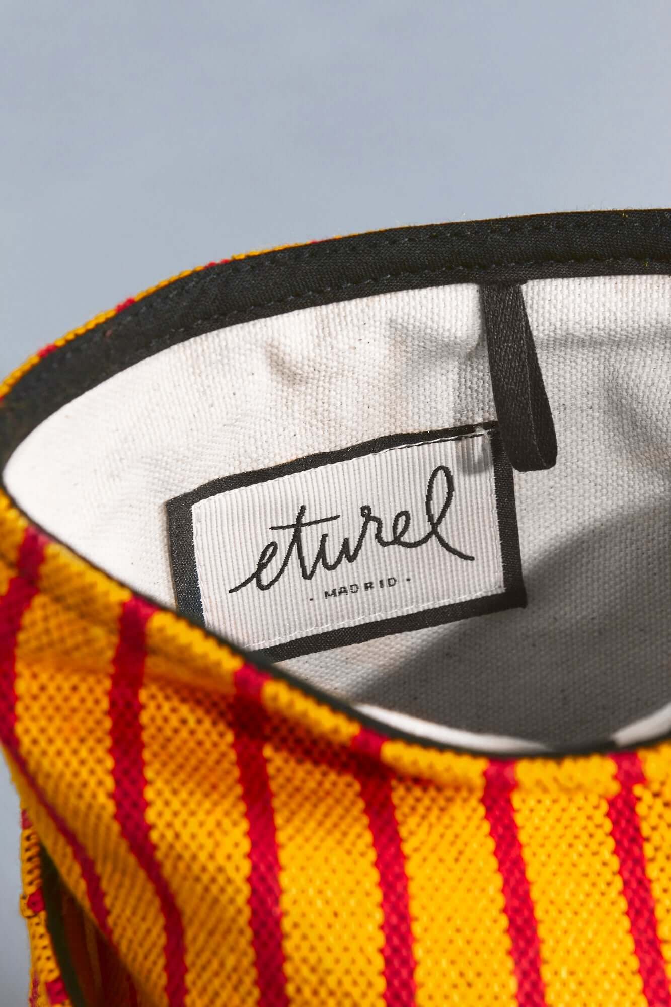 Cesto loneta estribera rojo y amarillo