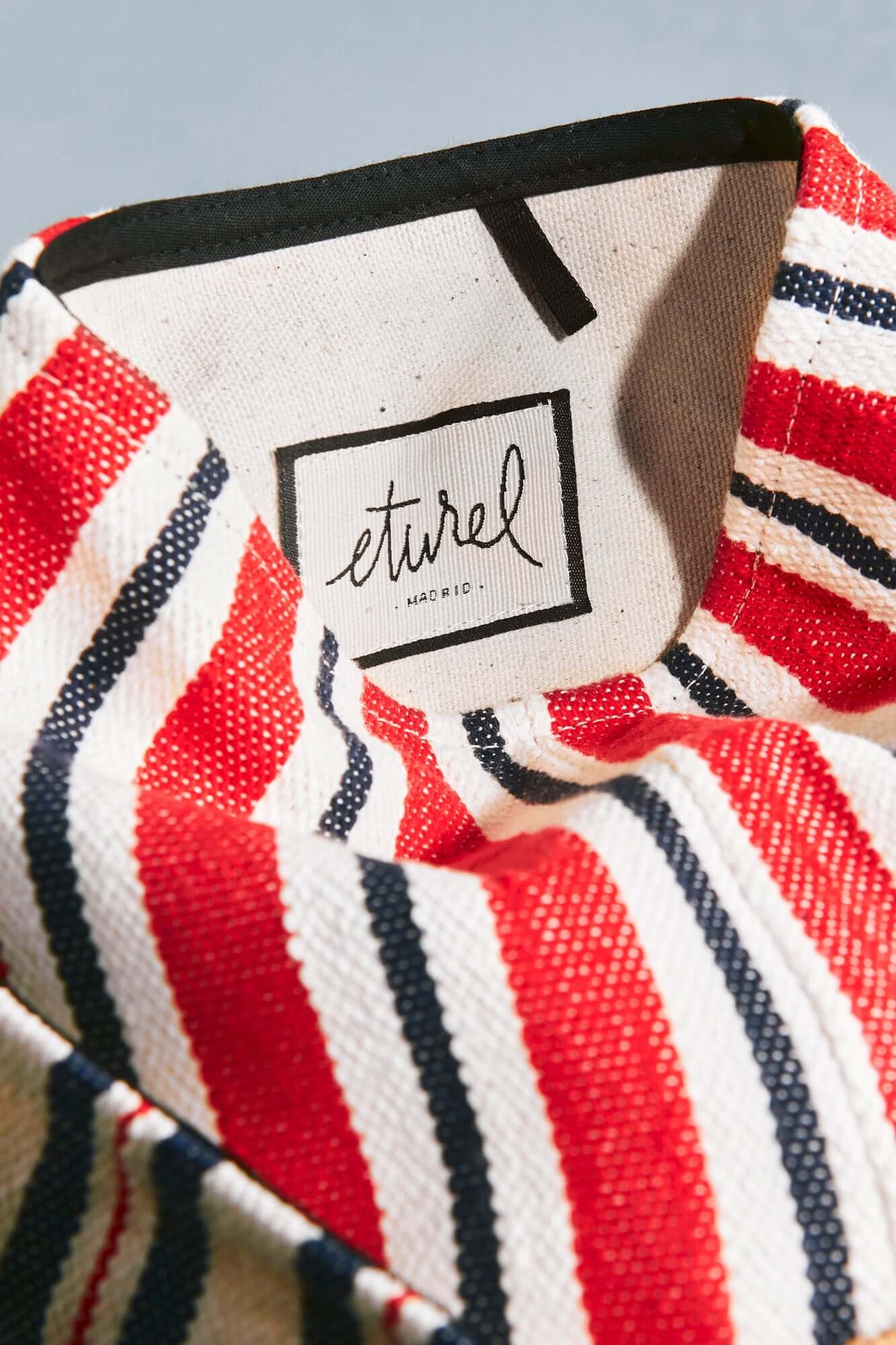 Cesto loneta rojo y azul