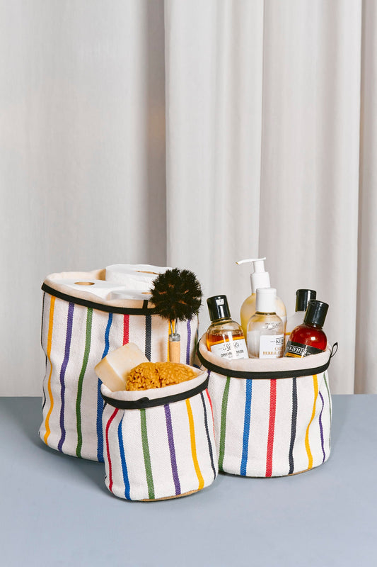 Cesto tejido canario mix color