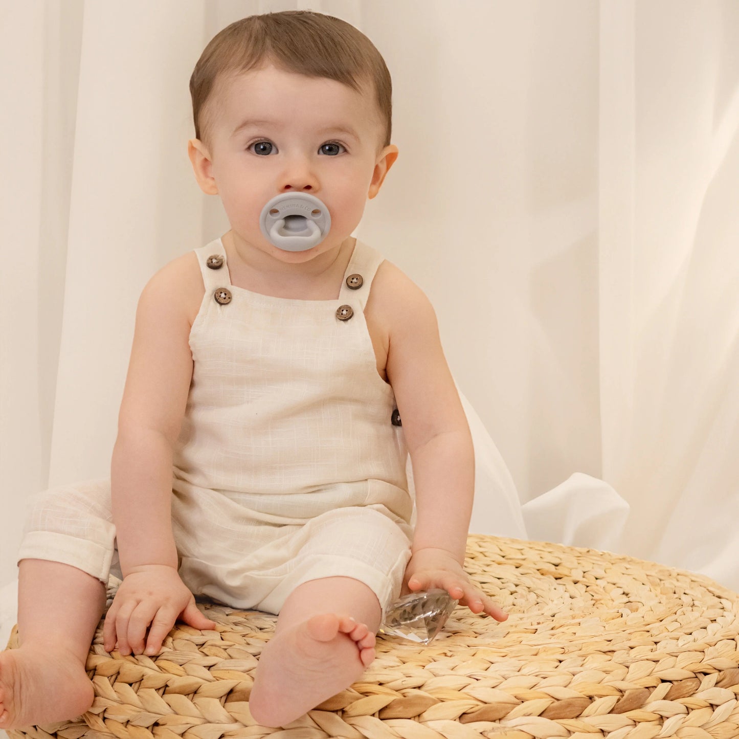 Chupete DIAMOND By Nenina & Co Celeste, Gris y Amarillo