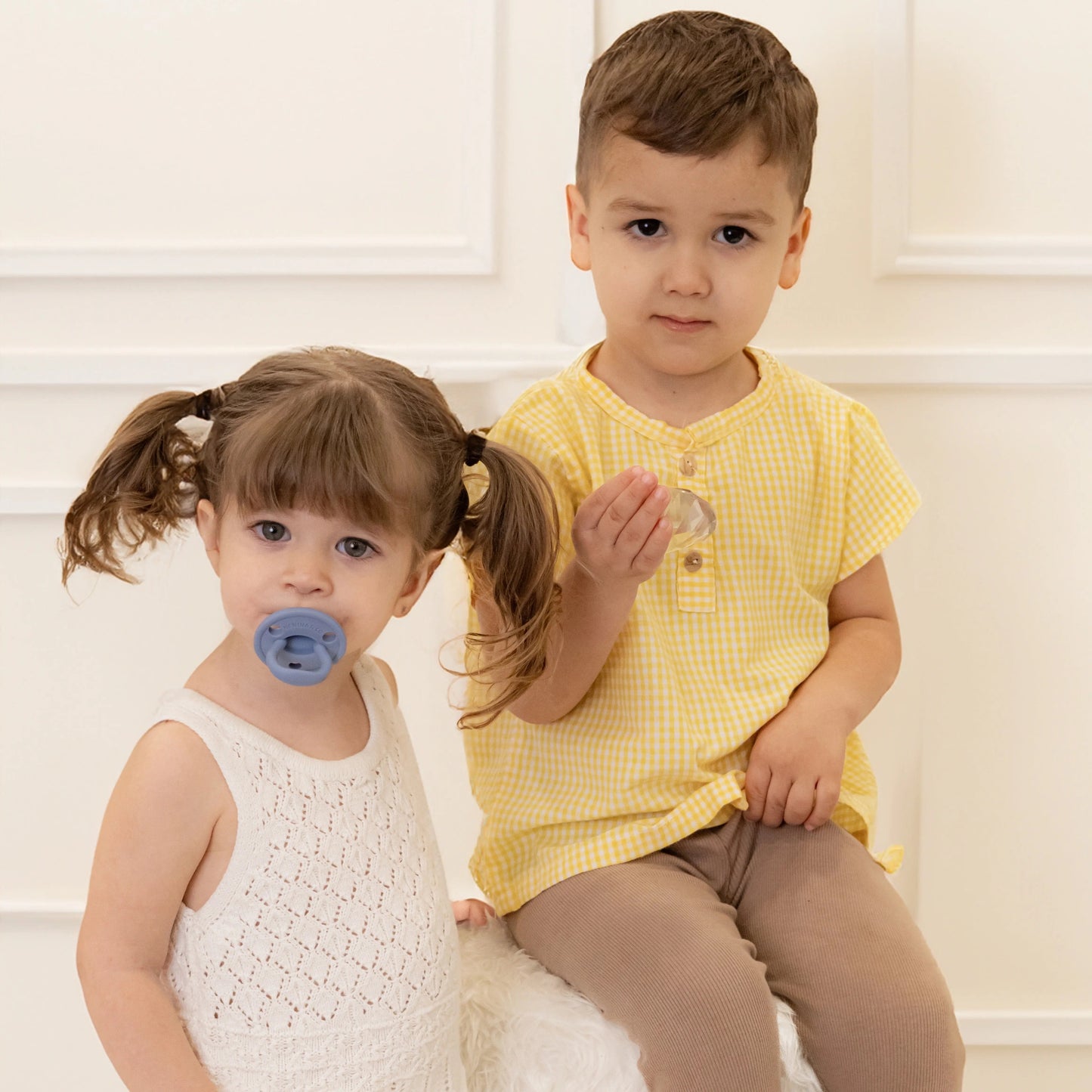 Chupete DIAMOND By Nenina & Co Azul, Gris y Amarillo