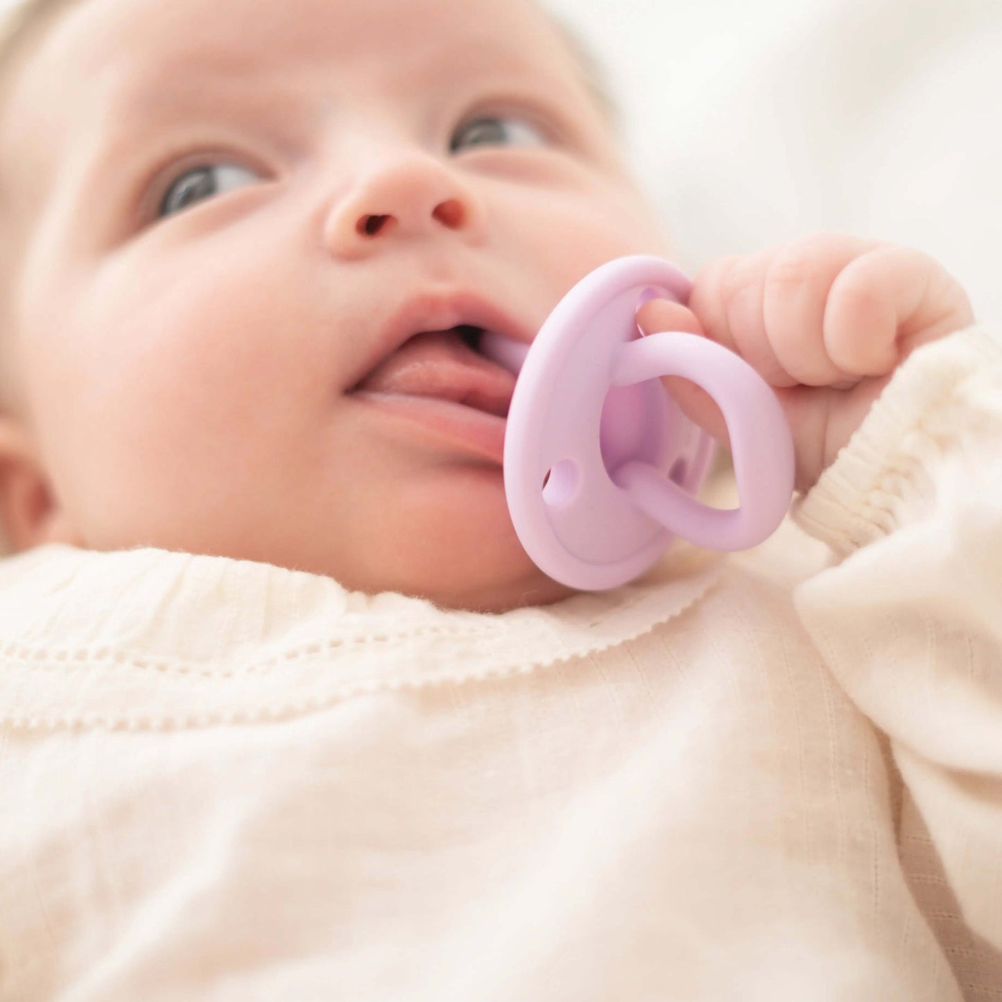 Chupete DIAMOND By Nenina & Co Lila y Beige | Silicona Orgánica para Bebé +12 Meses