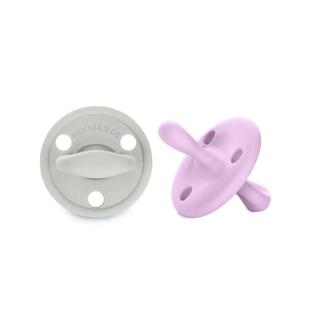 Chupete DIAMOND By Nenina & Co Lila y Beige | Silicona Orgánica para Bebé +12 Meses