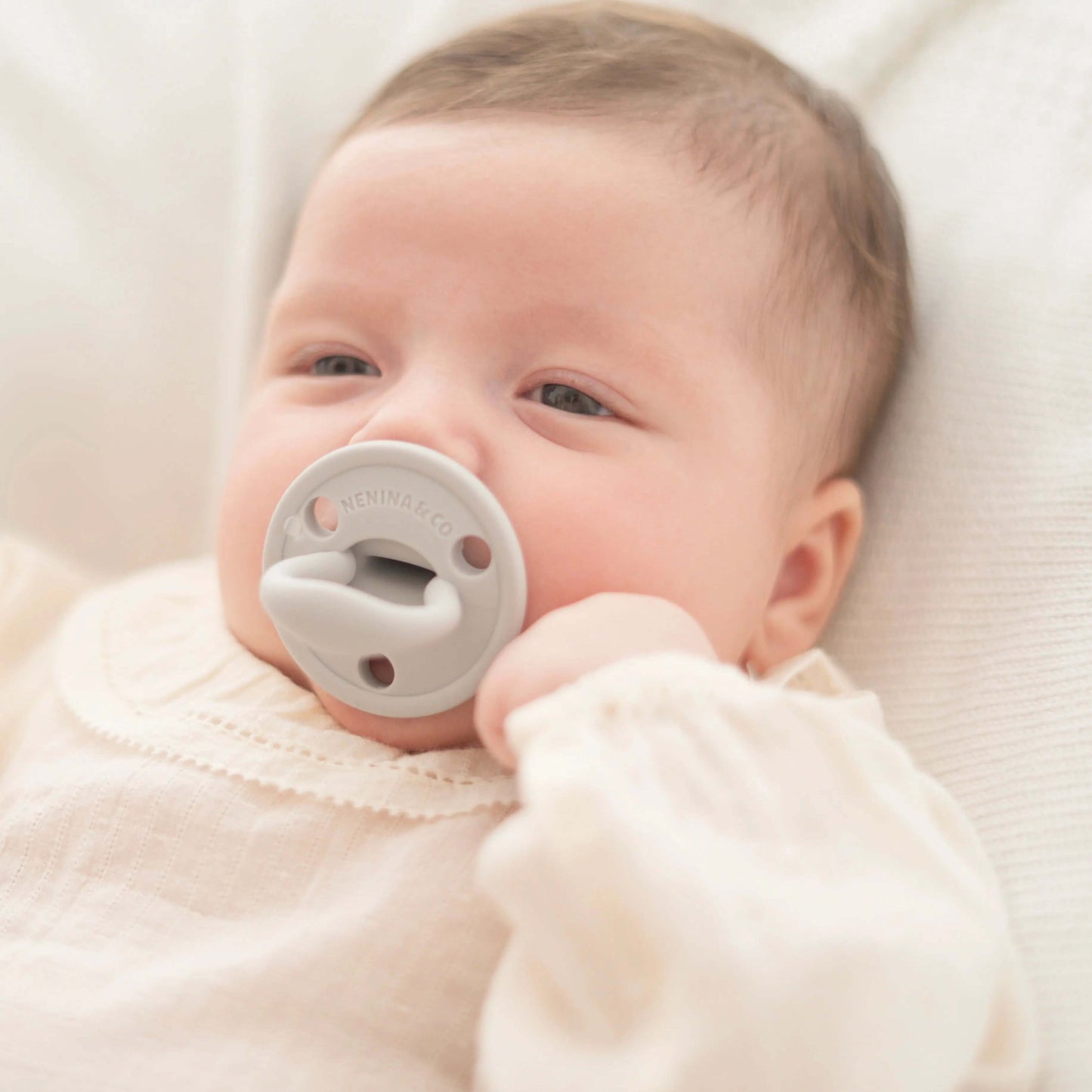 Chupete DIAMOND By Nenina & Co Mint y Gris | Silicona Orgánica para Bebé +12 Meses