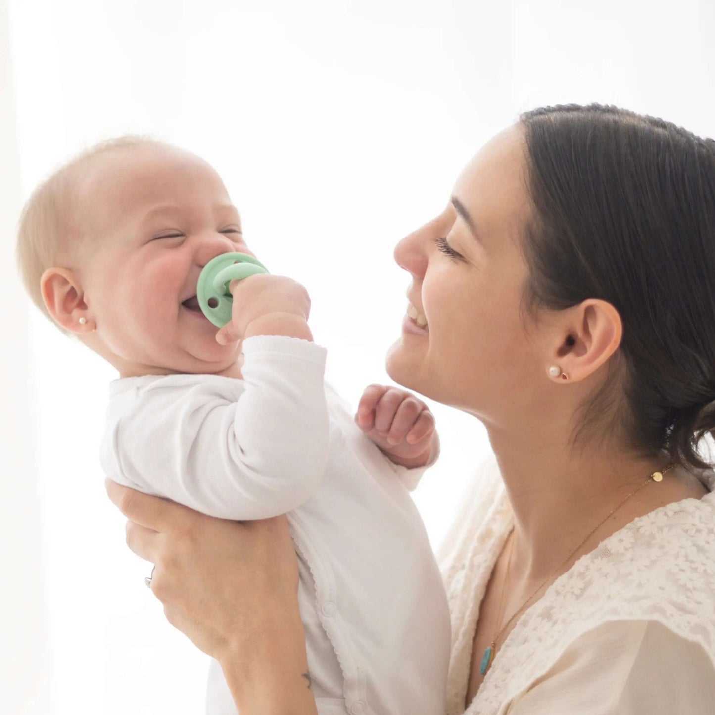 Chupete DIAMOND By Nenina & Co Mint y Gris | Silicona Orgánica para Bebé +12 Meses