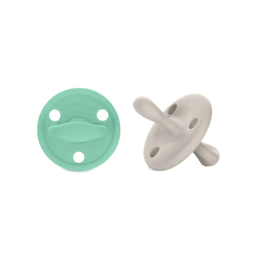 Chupete DIAMOND By Nenina & Co Mint y Gris | Silicona Orgánica para Bebé +12 Meses