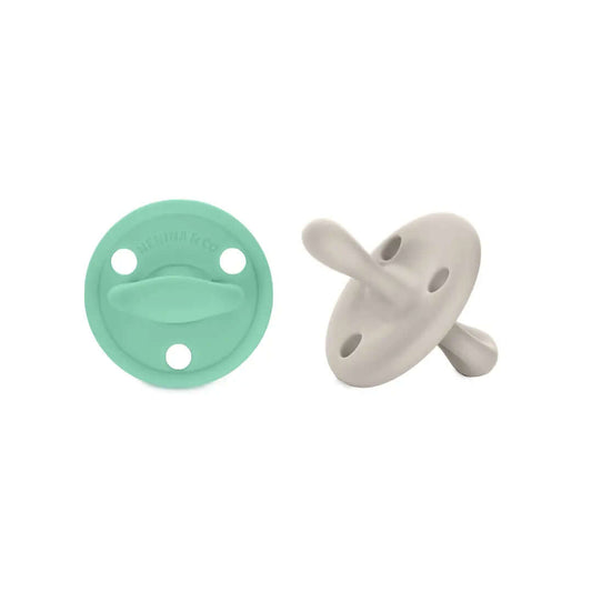 Chupete DIAMOND By Nenina & Co Mint y Gris | Silicona Orgánica para Bebé +12 Meses