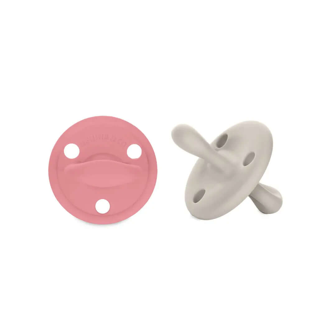 Chupete DIAMOND By Nenina & Co Rosa Pálido y Gris | Silicona Orgánica para Bebé +12 Meses
