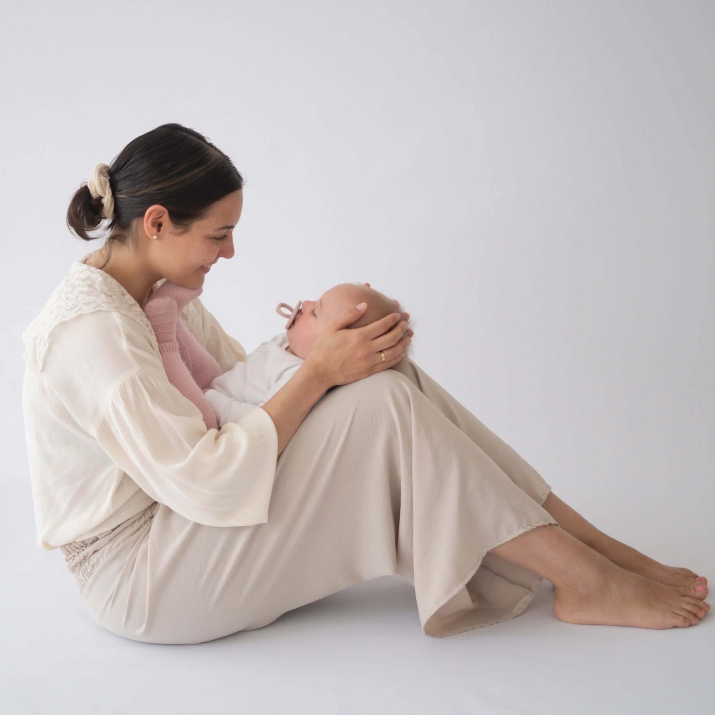 Chupete DIAMOND By Nenina & Co Rosa Pálido y Gris | Silicona Orgánica para Bebé +12 Meses