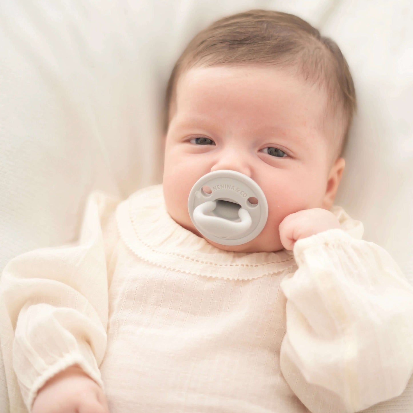 Chupete DIAMOND By Nenina & Co Rosa Pálido y Gris | Silicona Orgánica para Bebé +12 Meses