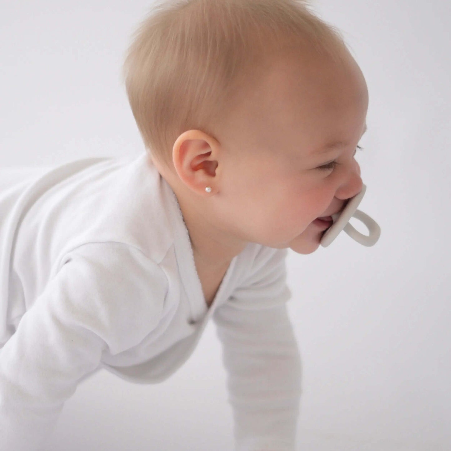 Chupete DIAMOND By Nenina & Co Rosa Pálido y Gris | Silicona Orgánica para Bebé +12 Meses