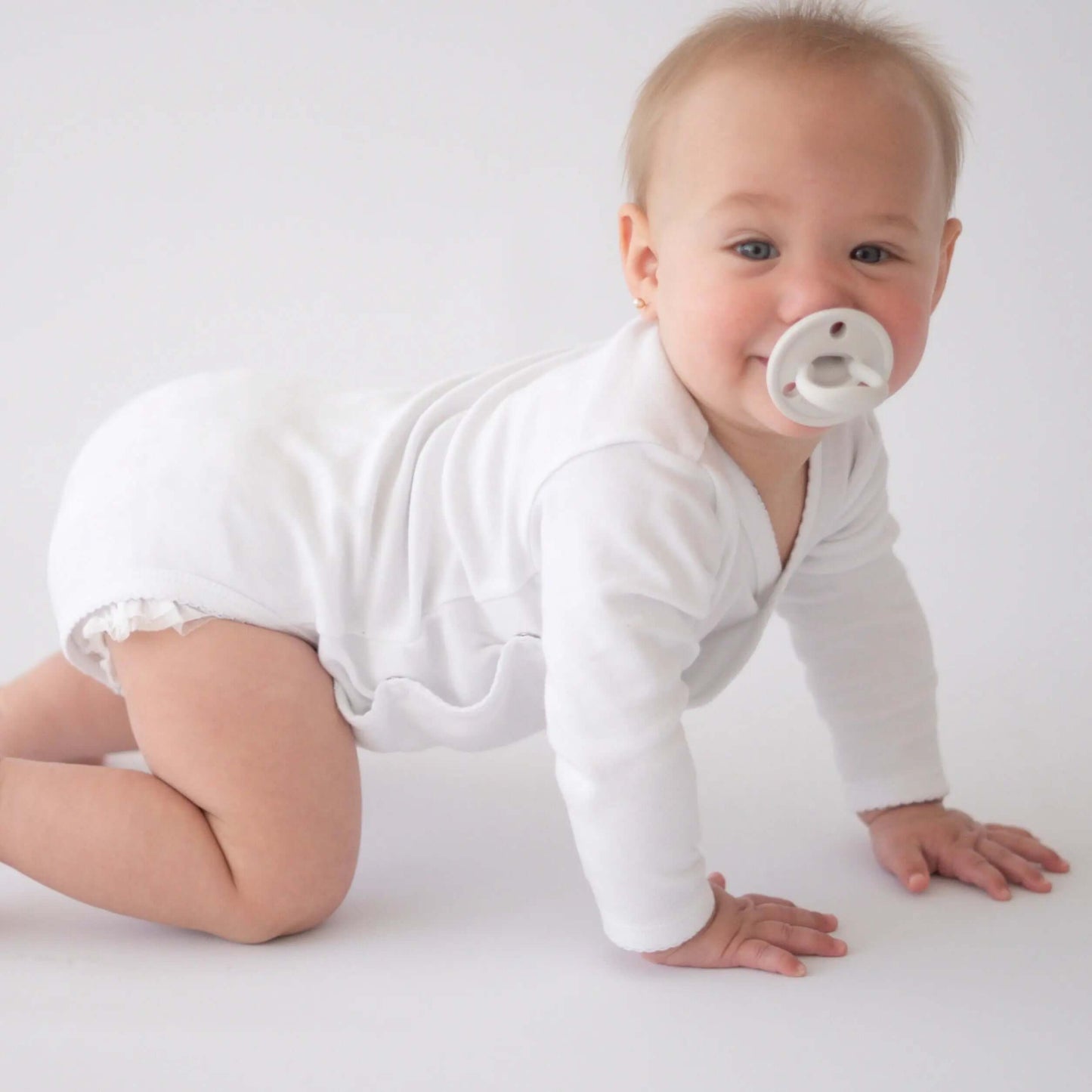 Chupete DIAMOND By Nenina & Co Rosa Pálido y Gris | Silicona Orgánica para Bebé +12 Meses