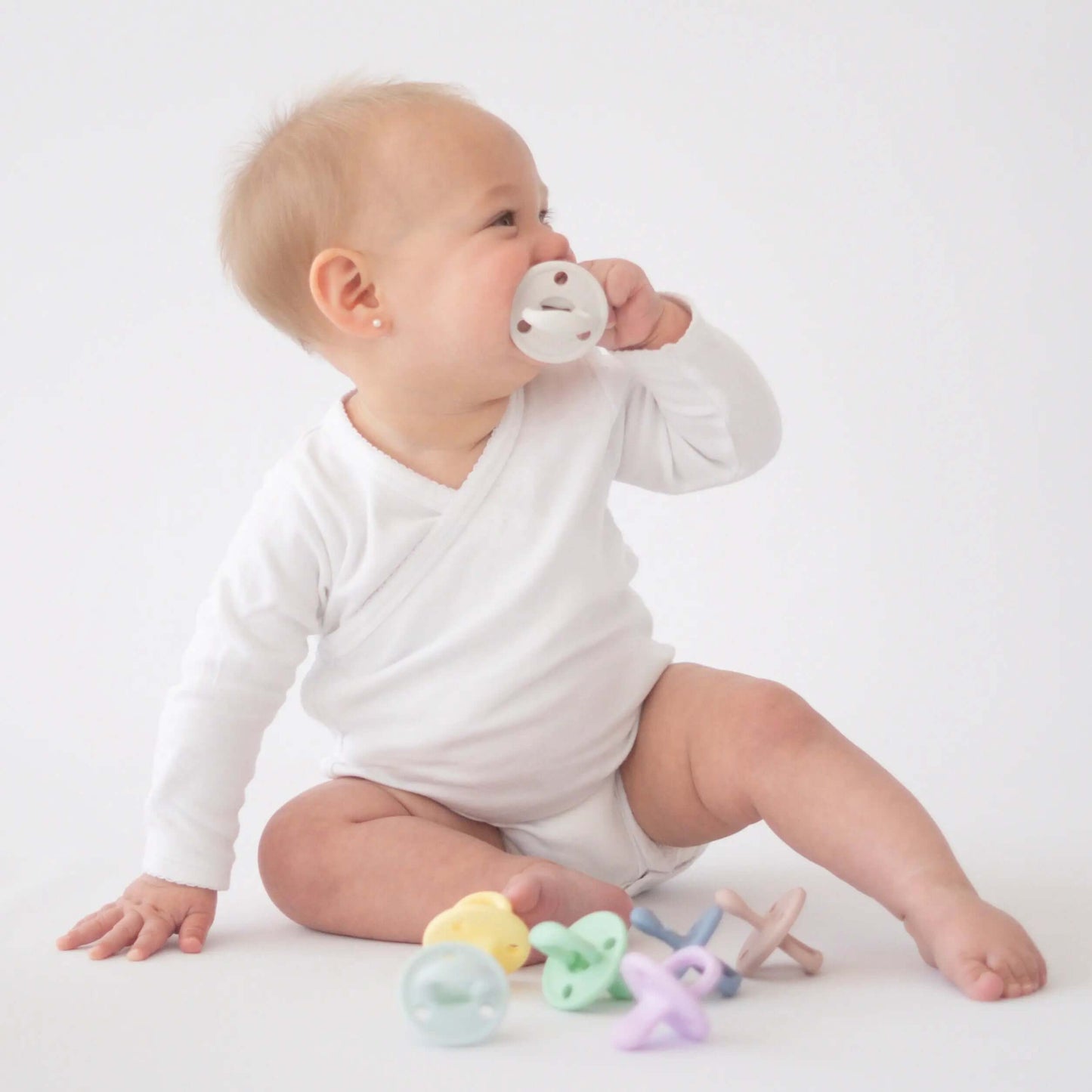 Chupete DIAMOND By Nenina & Co Rosa Pálido y Gris | Silicona Orgánica para Bebé +12 Meses