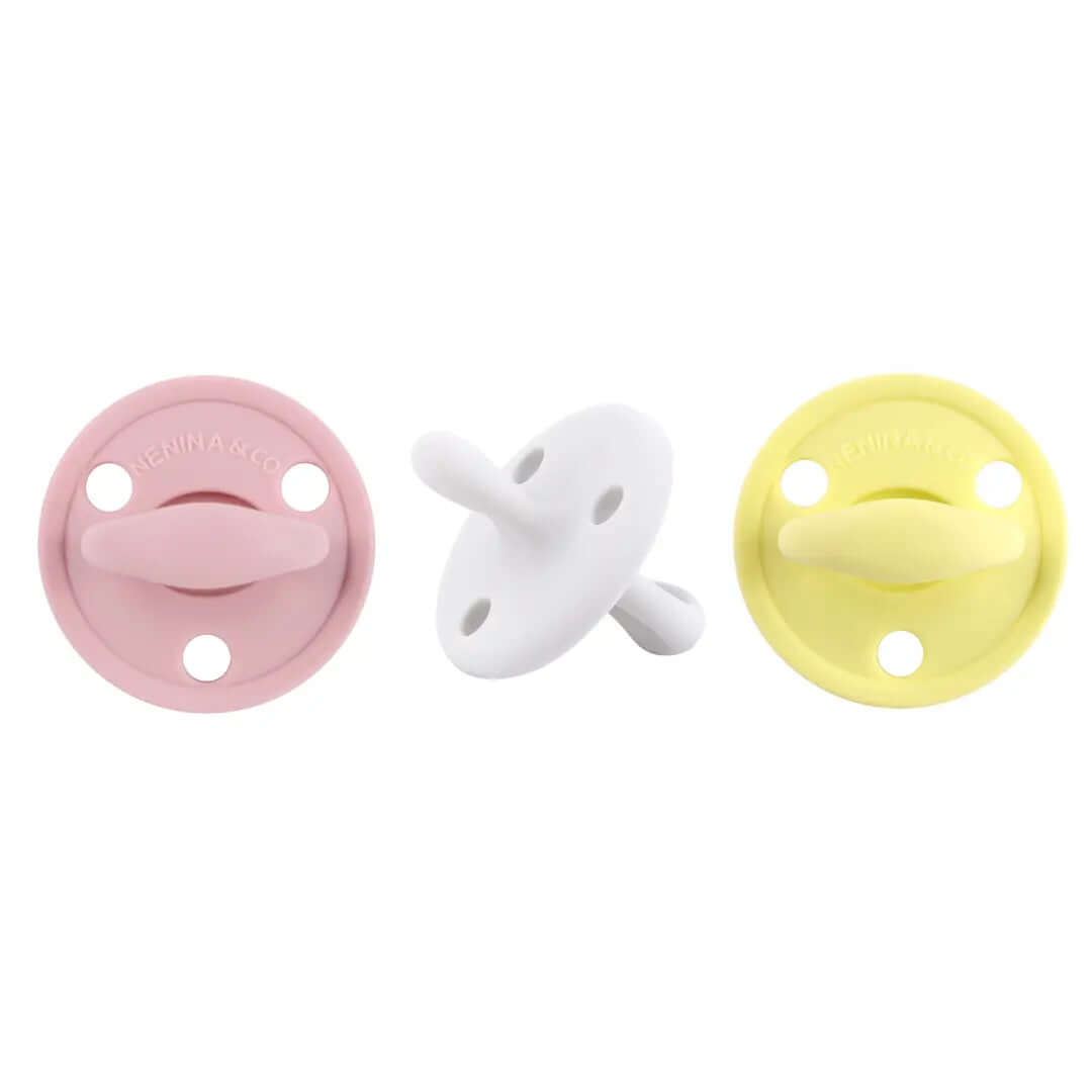 Chupete DIAMOND FS By Nenina & Co Rosa pálido, gris y amarillo