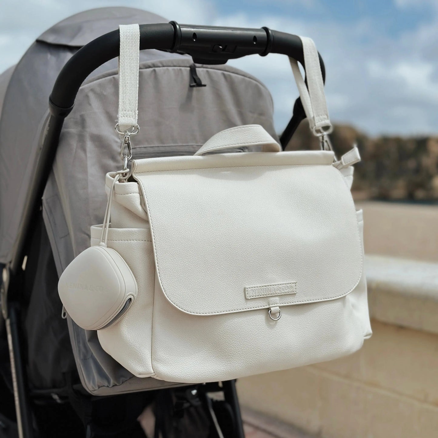 Chupete DIAMOND + Guardachupete DIAMOND Dusty Grey Nenina & Co