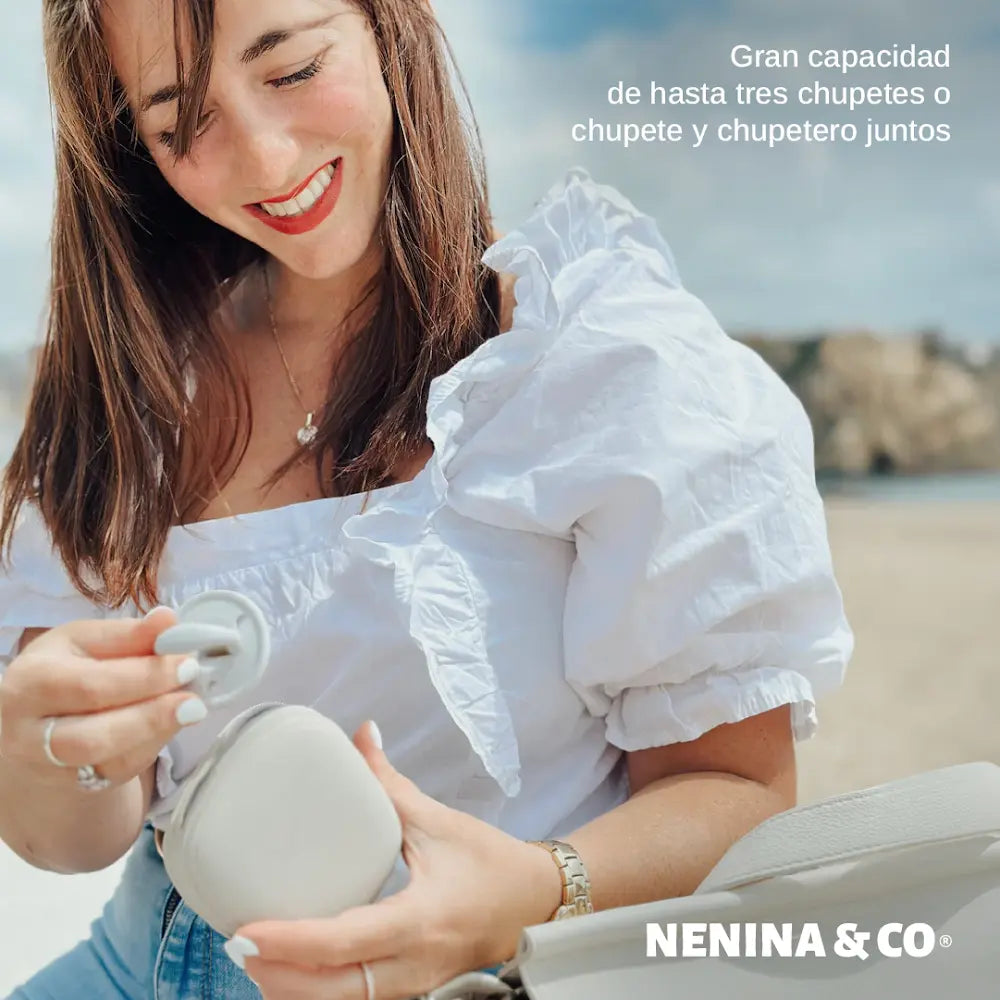 Chupete DIAMOND + Guardachupete DIAMOND Dusty Grey Nenina & Co
