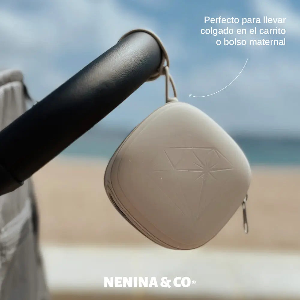 Chupete DIAMOND + Guardachupete DIAMOND Dusty Grey Nenina & Co