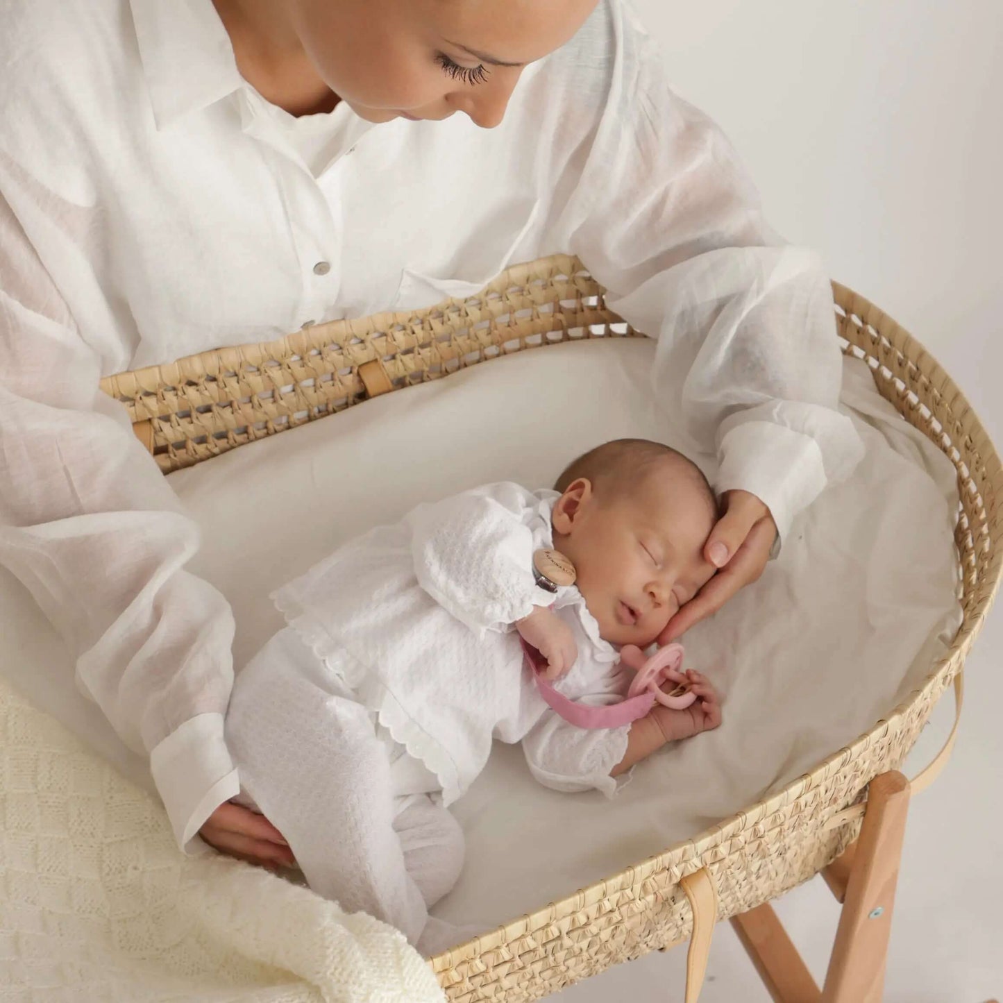 Chupetero Pack x 2 DIAMOND Rosa pálido + Chicle vichy By Nenina & Co