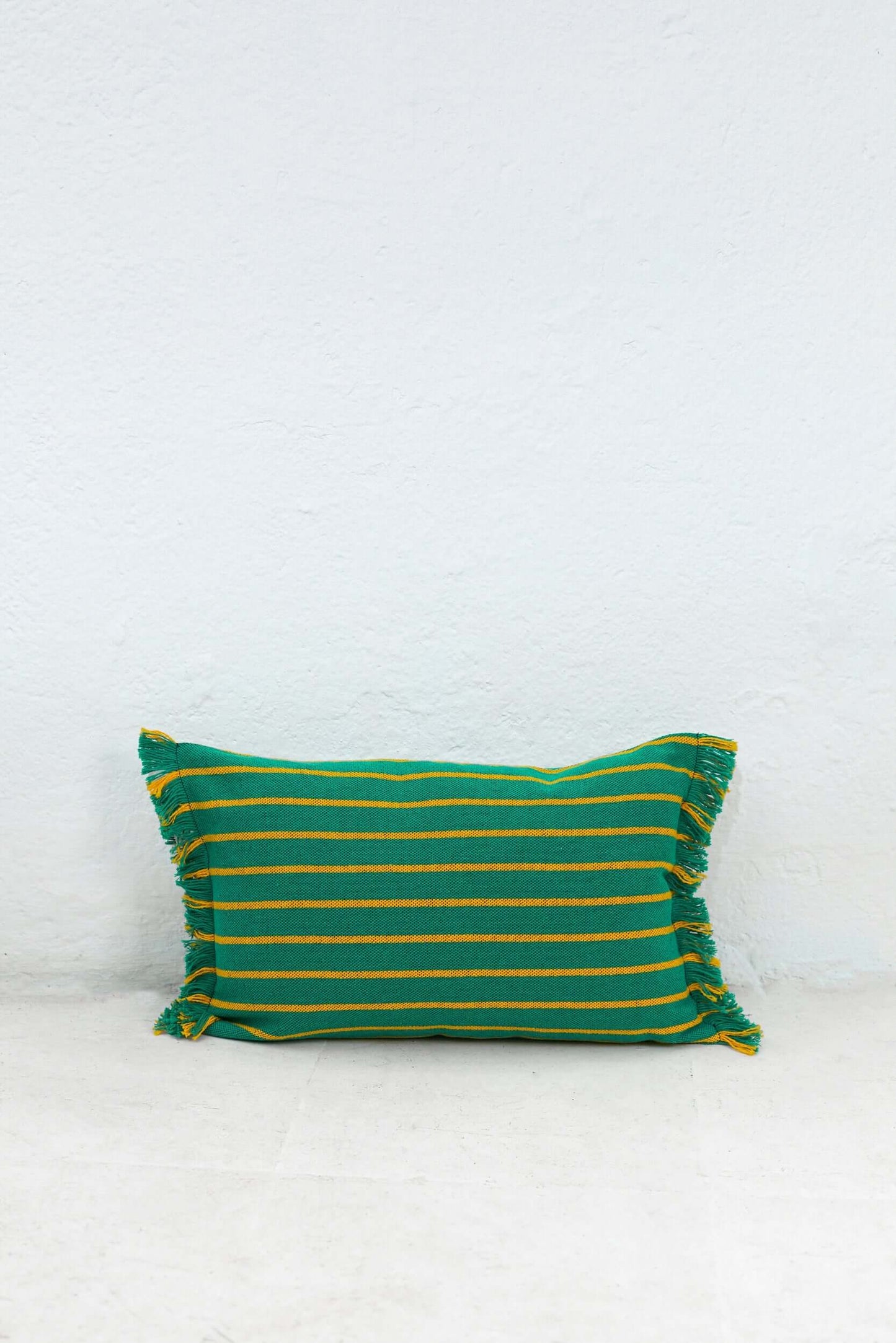 Funda cojín rayas granada verde 30cmx45cm