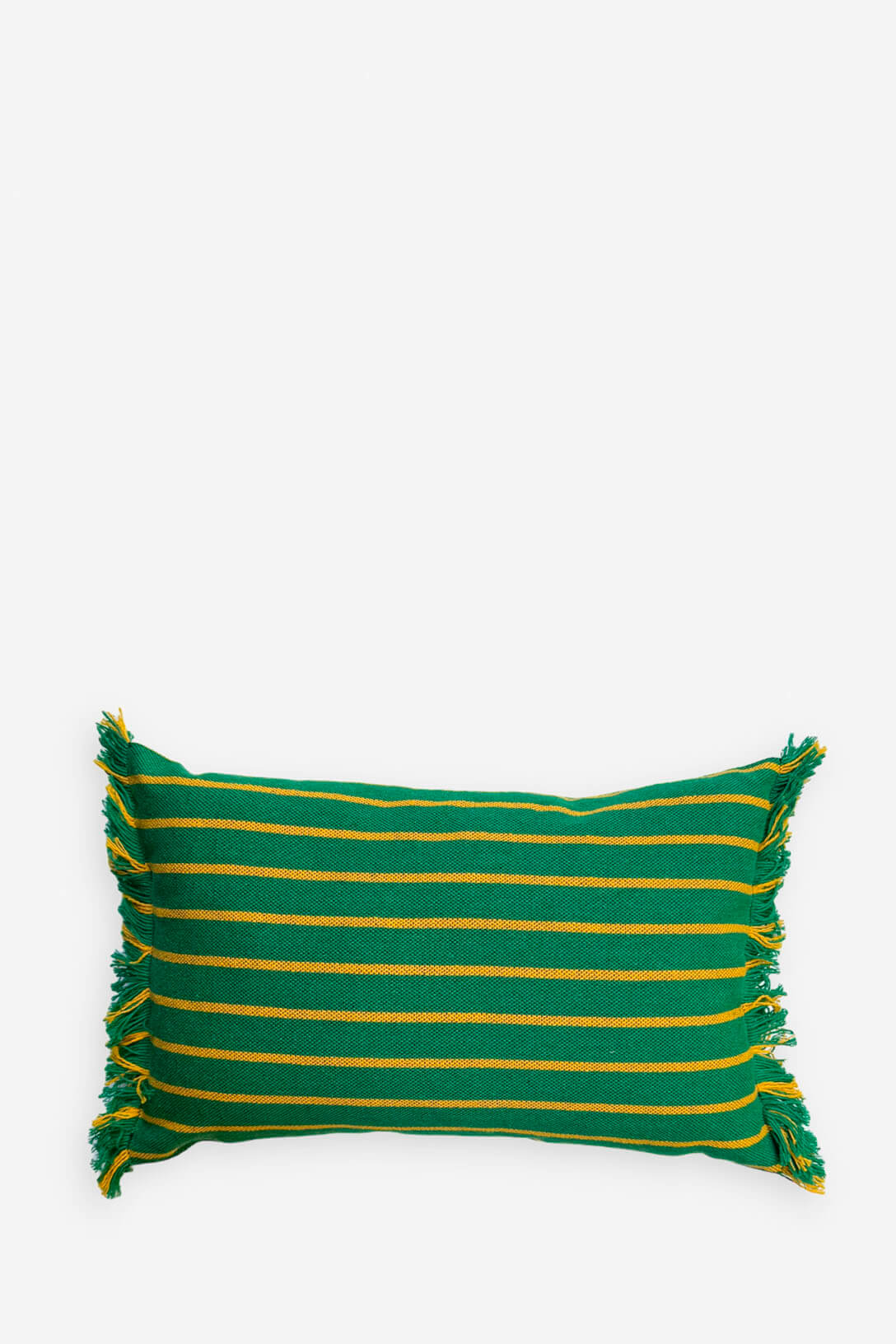 Funda cojín rayas granada verde 30cmx45cm