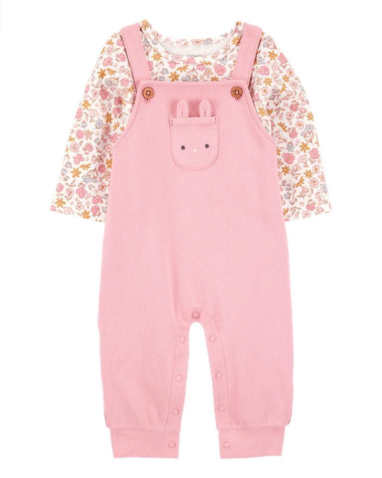 Conjunto dos piezas algodón peto y camiseta diseño conejita