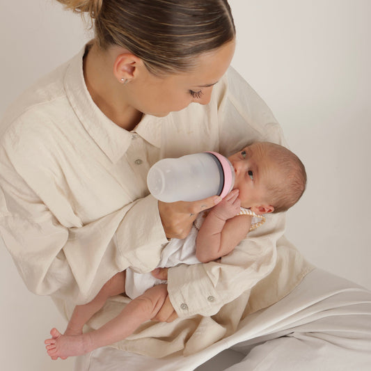 Pack Biberon flujo lento + Chupete Clásico Rosa pálido Nenina & Co