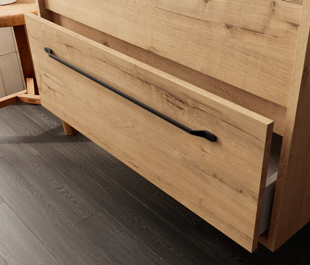 mueble de baño 120 cm con lavabo acabado roble ostippo