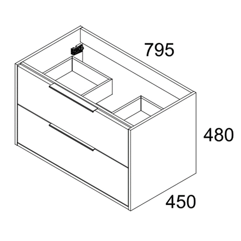 BATHME TWO Mueble de Baño con Lavabo 80 cm Blanco