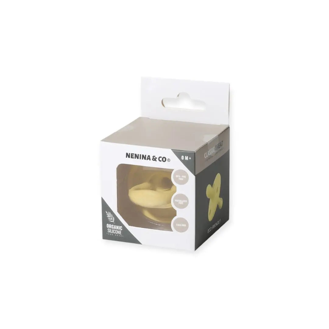 Kit 2 Chupetes Clásicos para Bebé Rosa Chicle y Amarillo | Silicona Orgánica Nenina & Co