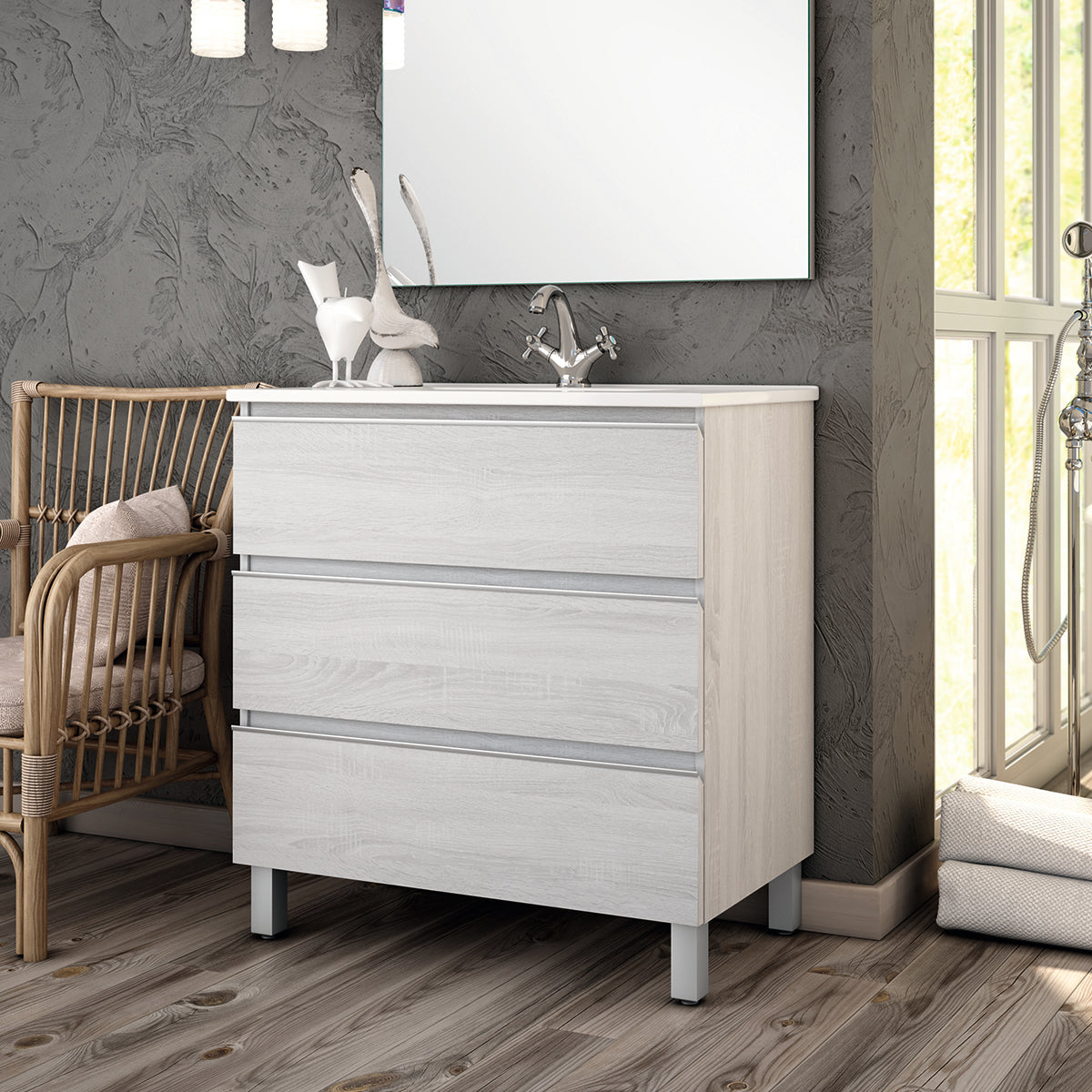 BATHME MADISON TOP Mueble de Baño con Lavabo 3 Cajones Hibernian