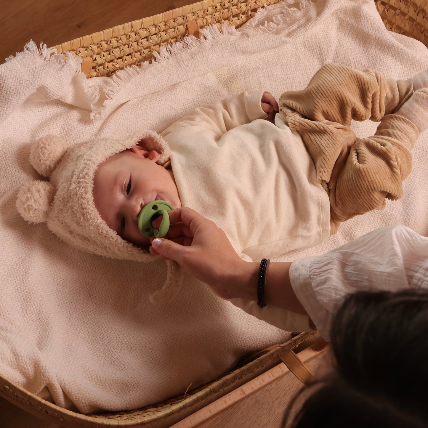 Kit 2 Chupetes Clásicos para Bebé Rosa y Oliva | Silicona Orgánica Nenina & Co