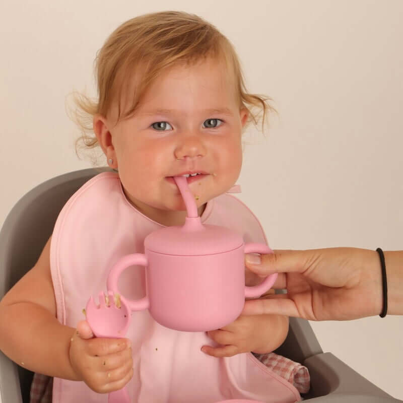 Babero con manga impermeable   Horizontal Stripes + Babero corto Nenina & Co