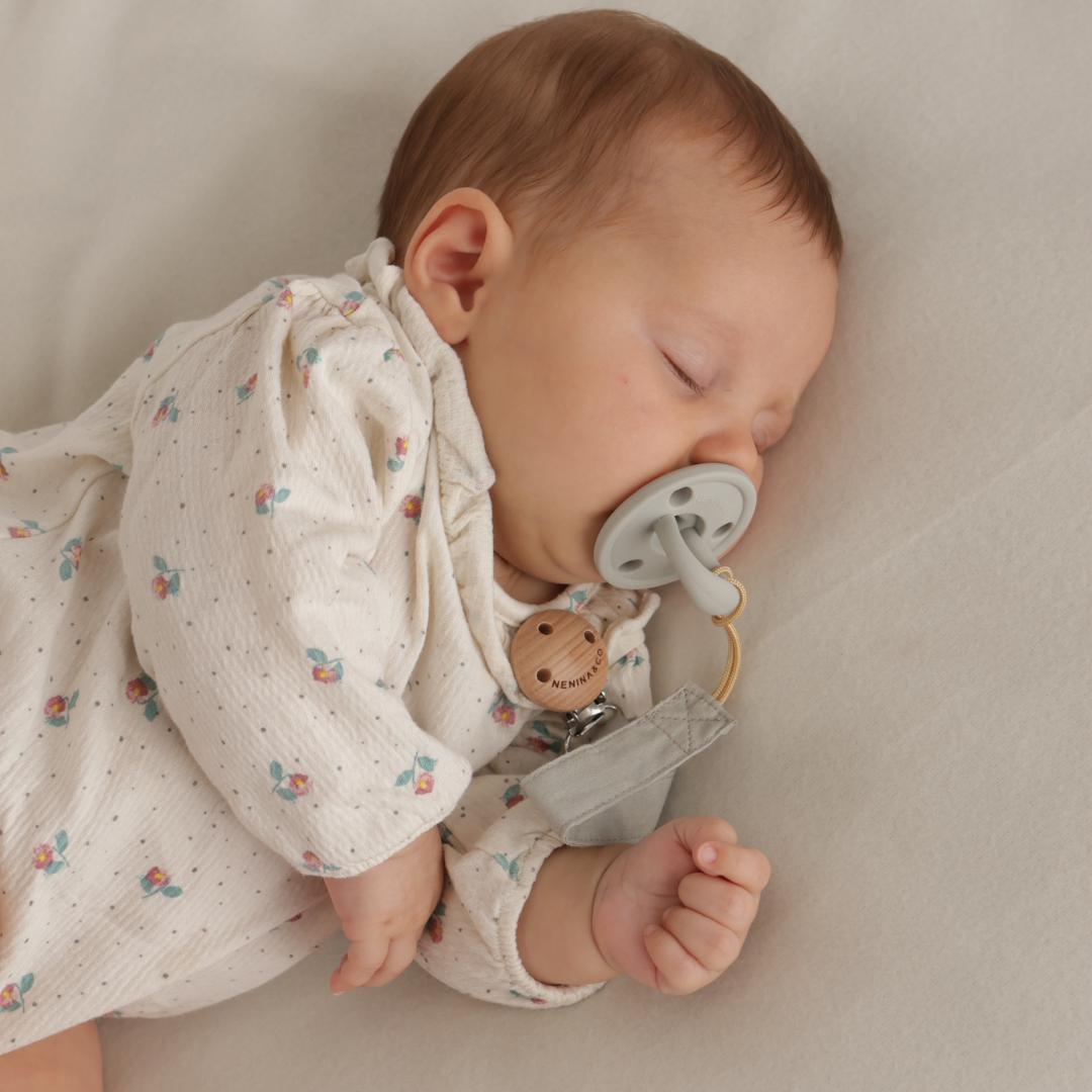 Kit 2 Chupetes Clásicos para Bebé Amarillo y Gris | Silicona Orgánica Nenina & Co