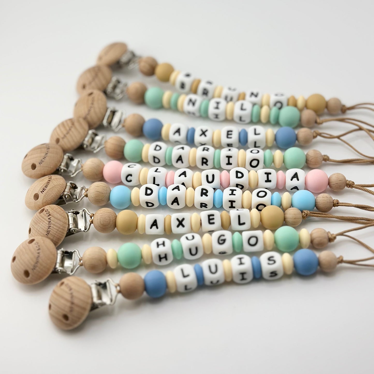 Chupetero Personalizado Blue con Nombre en Silicona Orgánica | Nenina & Co.