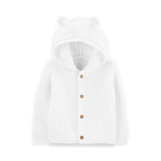 Chaqueta de punto con capucha, diseño oso