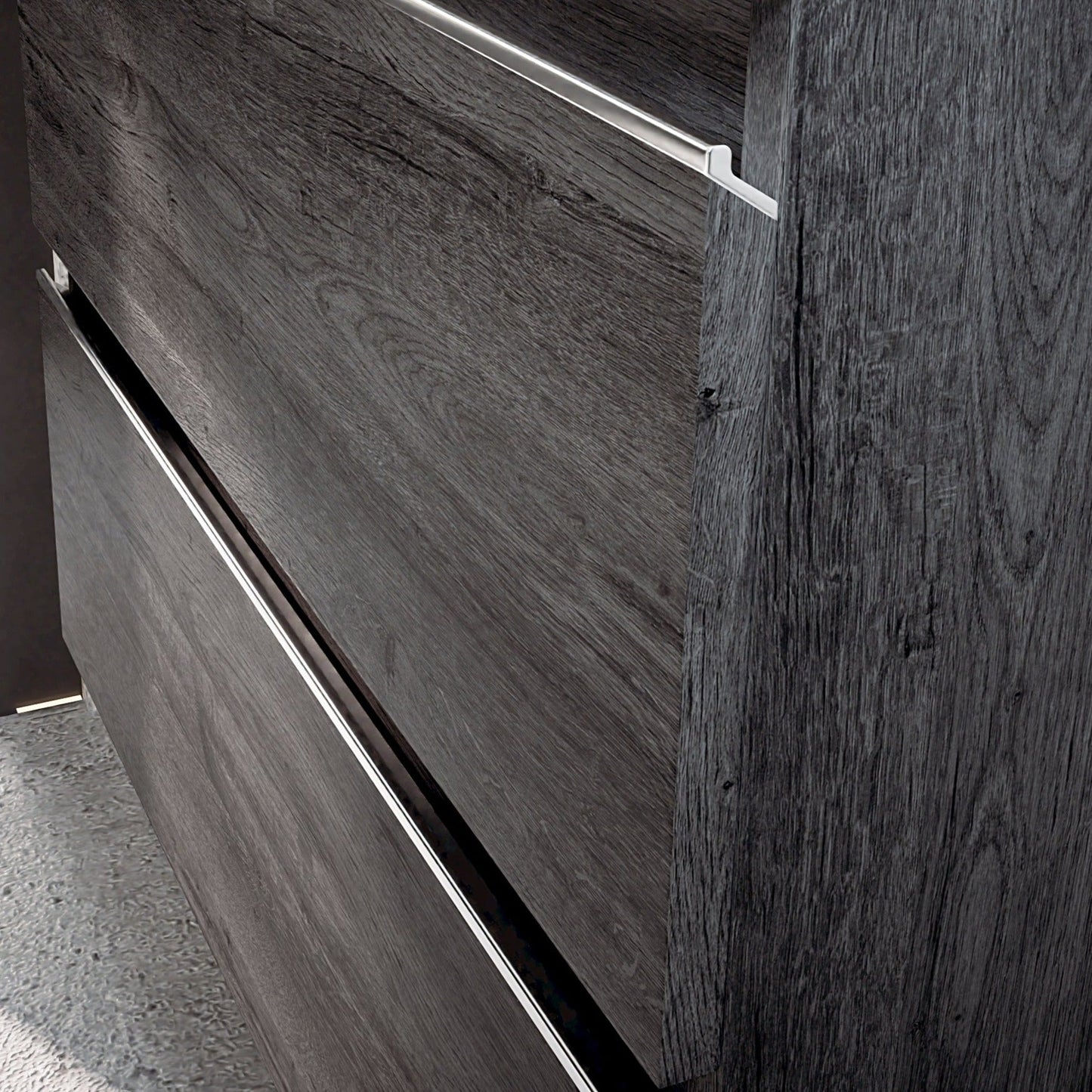 Encimera melamina ebony a juego con el mueble ebony baño