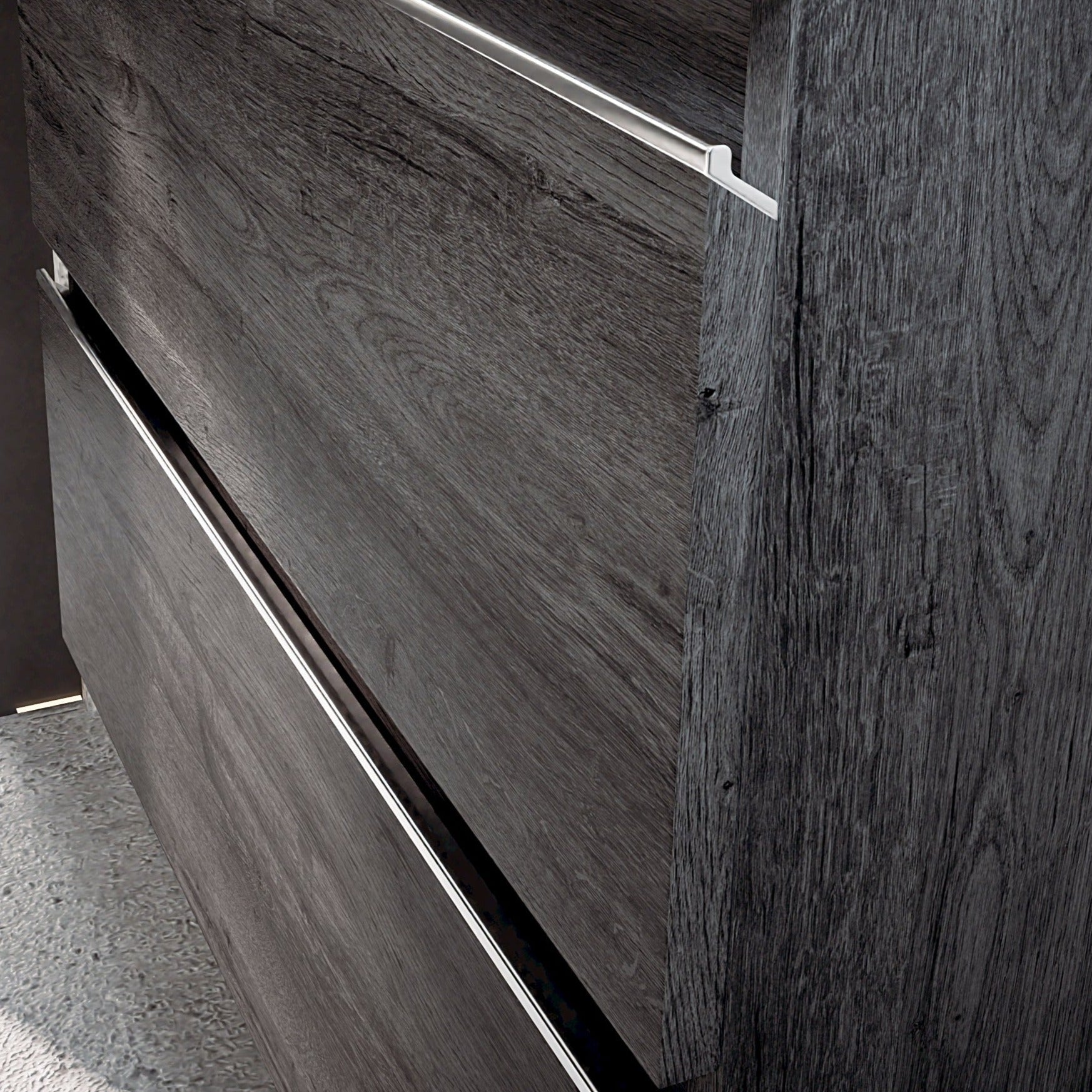 Encimera melamina ebony a juego con el mueble ebony baño