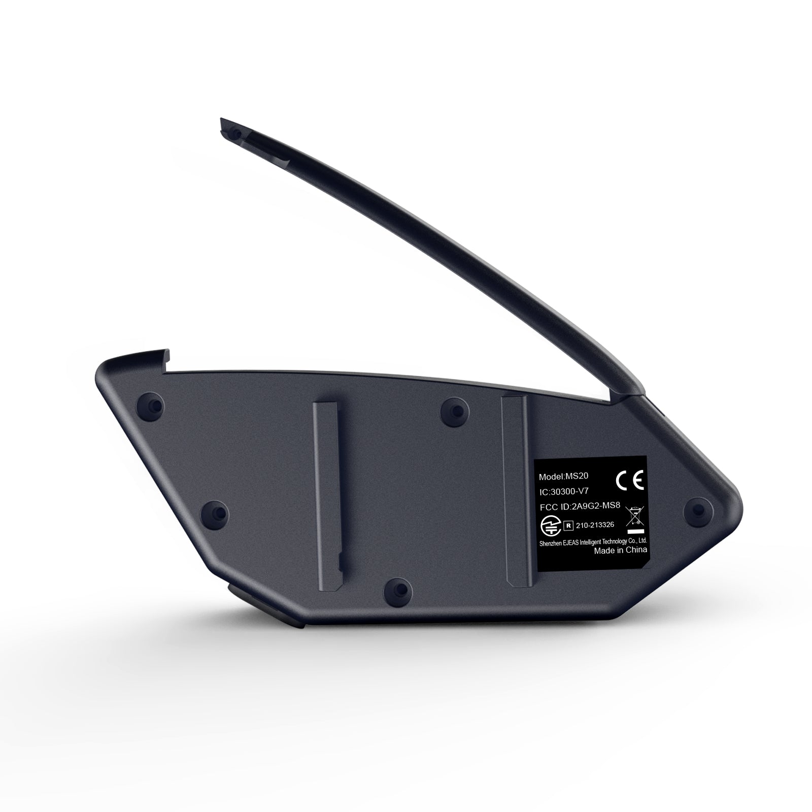 Black plastic wireless charging pad with sleek design, model M520, ideal for modern tech setups.