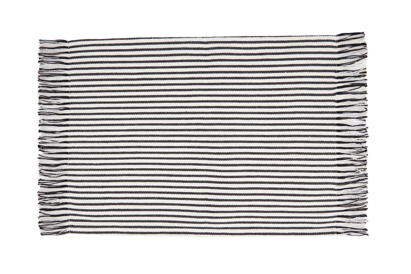 Mantel individual loneta estribera blanco y negro (pack de 2)