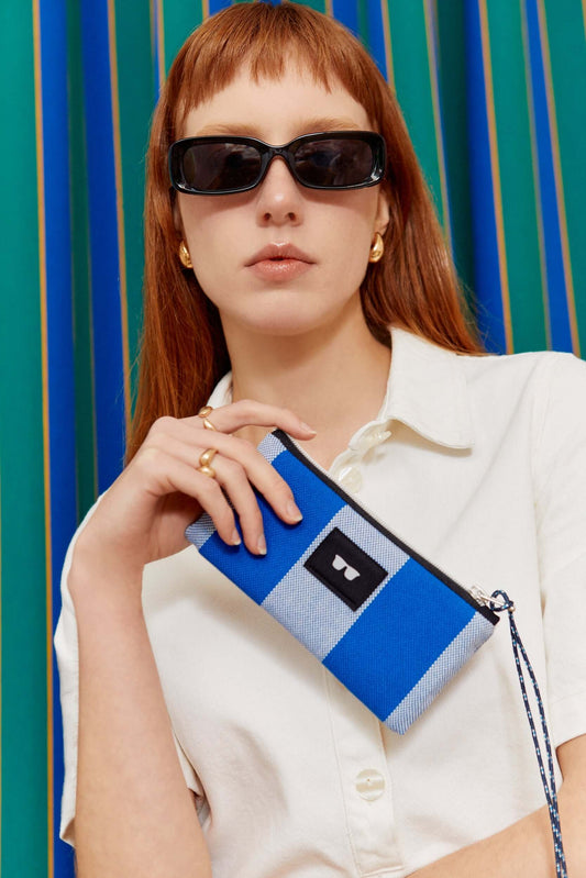 Funda de gafas lona toldo azul