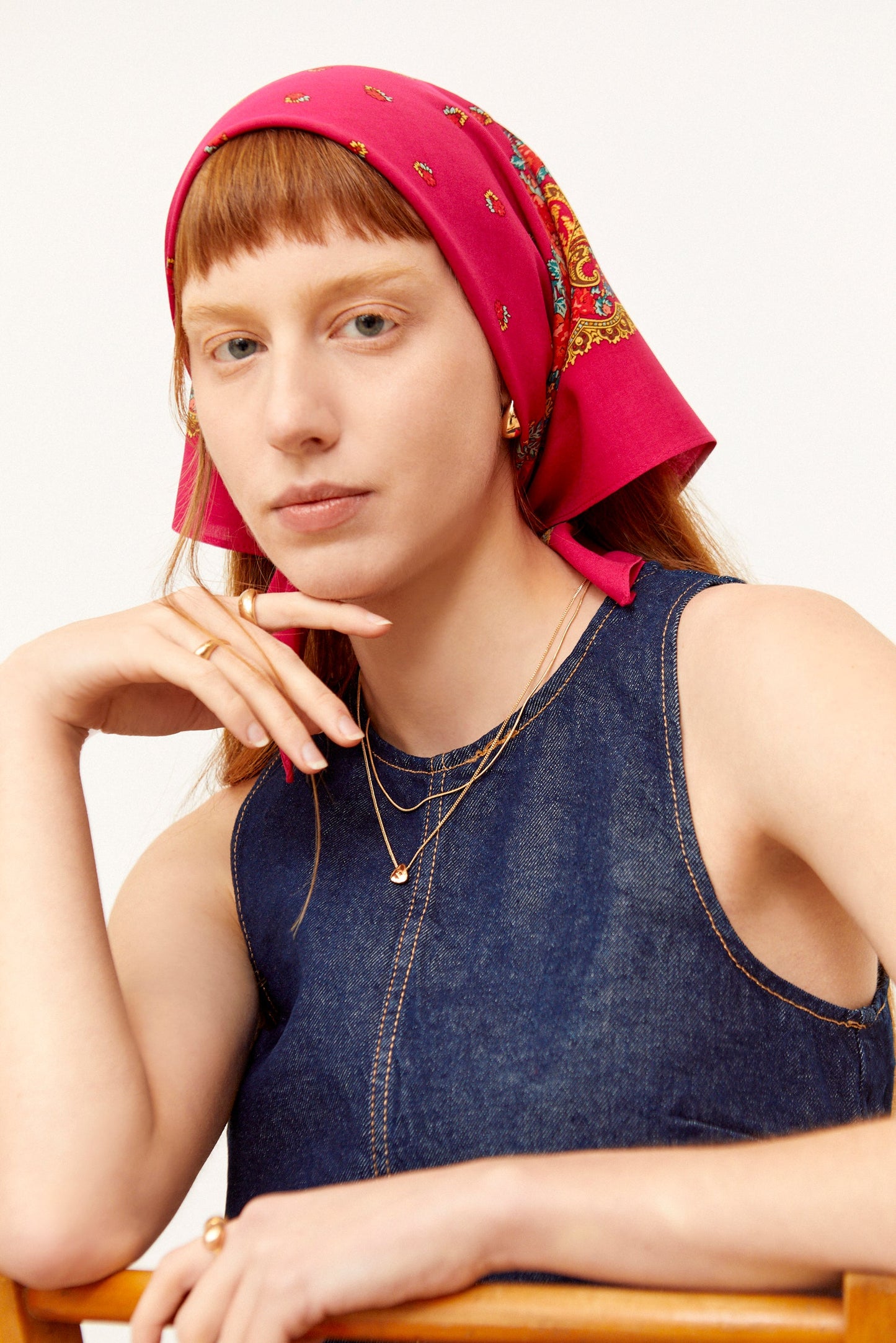 Pañuelo portugués cadena rosa