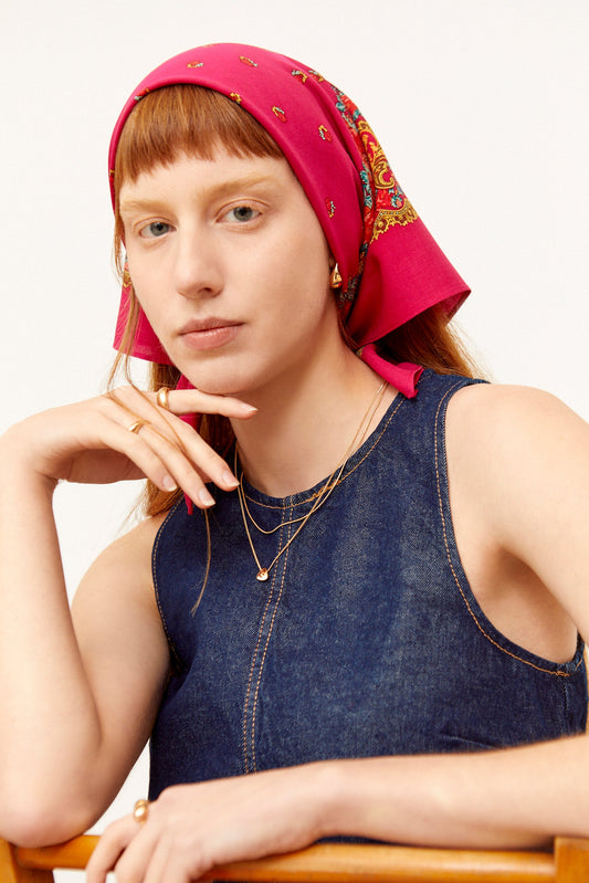 Pañuelo portugués cadena rosa