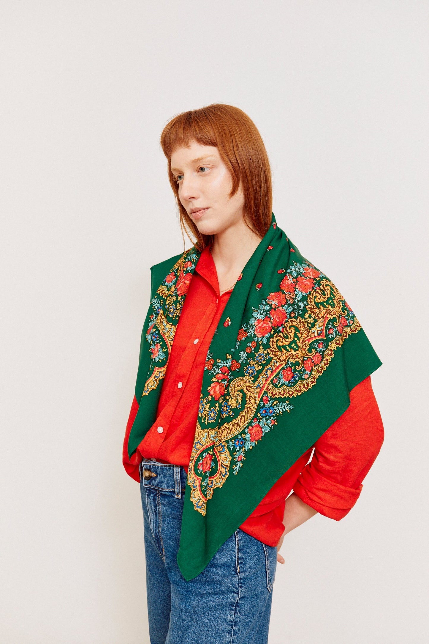 Pañuelo portugués cadena verde botella