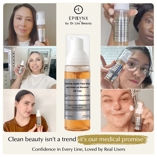 Gentle Foaming Face Cleanser - Aloe & Apple for All Skin Types | Vegan & Paraben-Free
