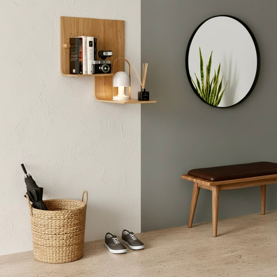Estantería de pared de madera Brera – repisa flotante